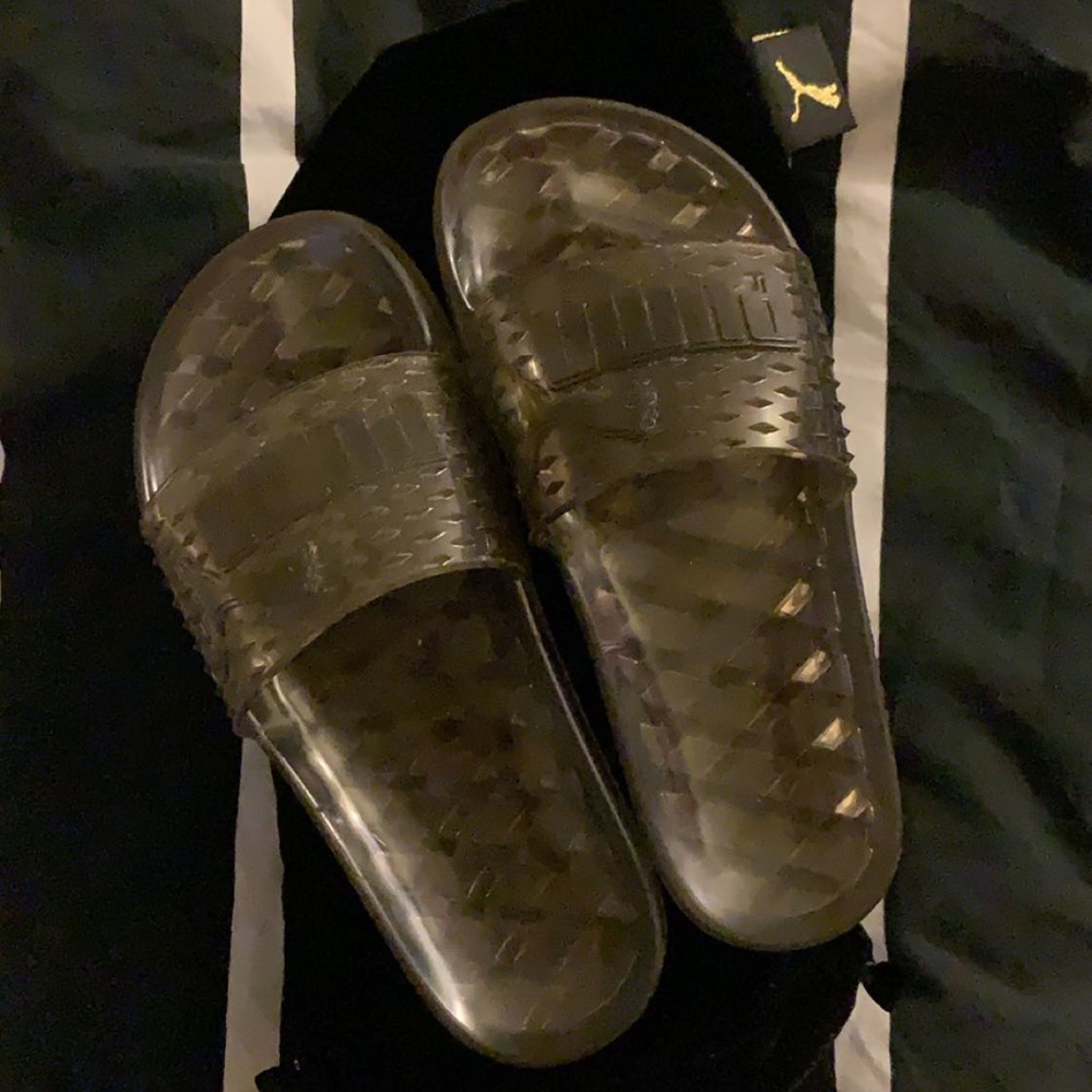 Black Jelly Puma Slides